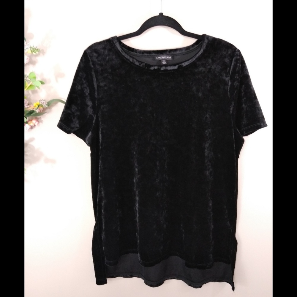 Lane Bryant Black Velvet-like Shirt Size 14/16